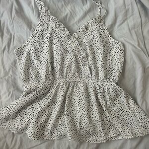 SHEIN Black and White Polka Dot Camisole